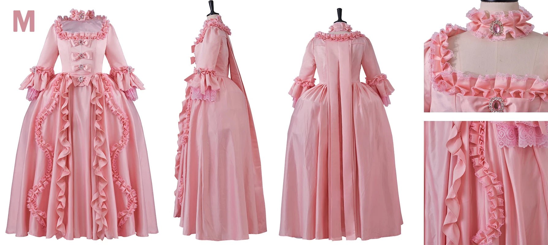 Pink Marie Antoinette Rococo Gown Dress | 18th Century Victorian Wedding Dress for Cosplay & Historical Events-Astricos