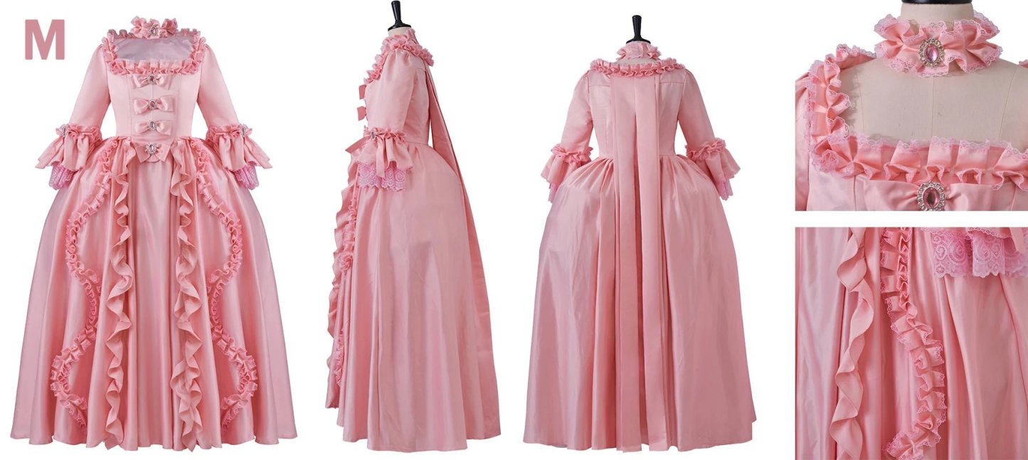 Pink Marie Antoinette Rococo Gown Dress | 18th Century Victorian Wedding Dress for Cosplay & Historical Events-Astricos