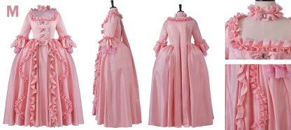 Pink Marie Antoinette Rococo Gown Dress | 18th Century Victorian Wedding Dress for Cosplay & Historical Events-Astricos
