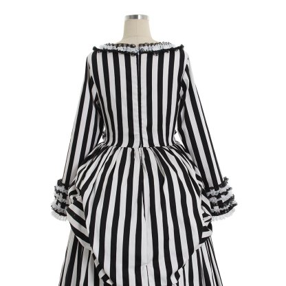 Elegant Sleepy Hollow Katrina Van Tassel Striped Cosplay Dress - Renaissance Style-Astricos