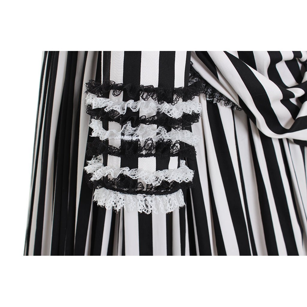 Elegant Sleepy Hollow Katrina Van Tassel Striped Cosplay Dress - Renaissance Style-Astricos