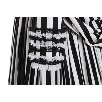 Elegant Sleepy Hollow Katrina Van Tassel Striped Cosplay Dress - Renaissance Style-Astricos