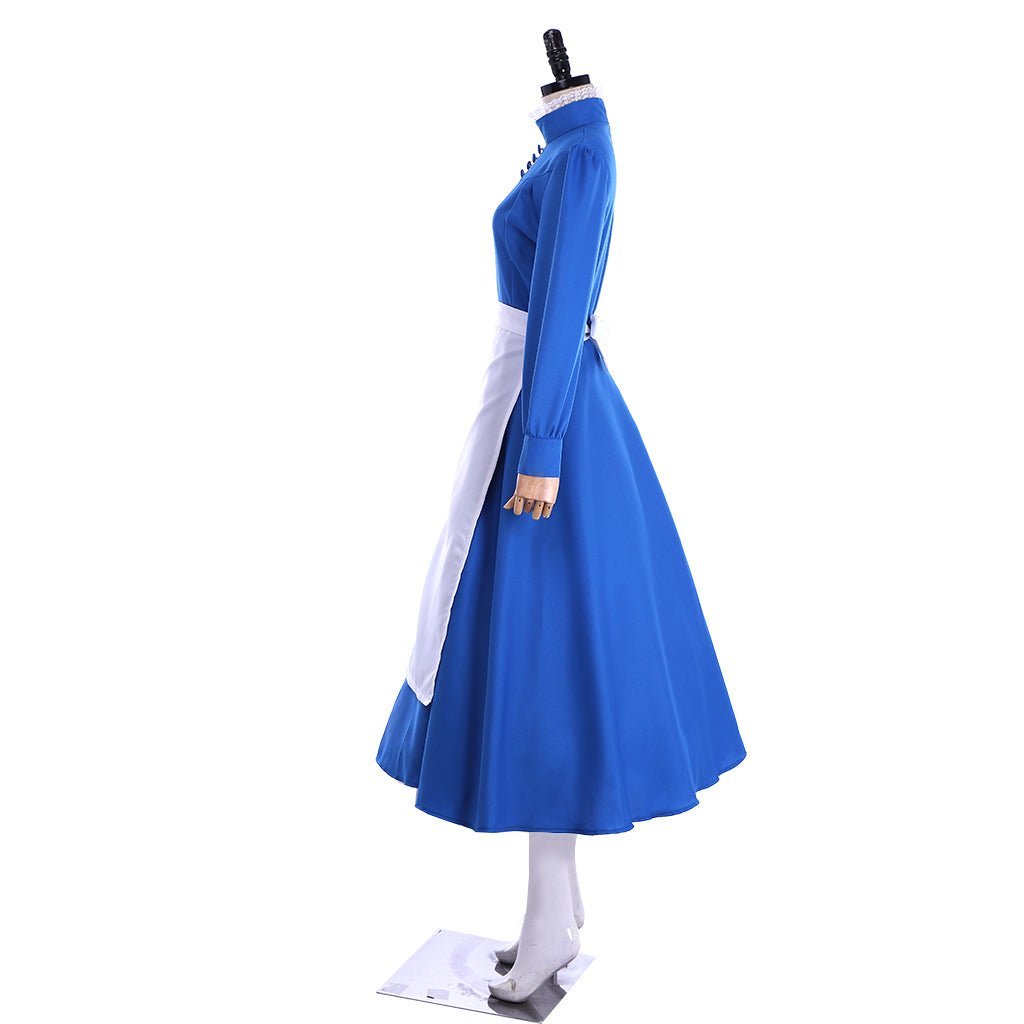 Plus Size Howl's Moving Castle Sophie Hatter Blue Dress Cosplay Costume - Authentic Anime Outfit-Astricos