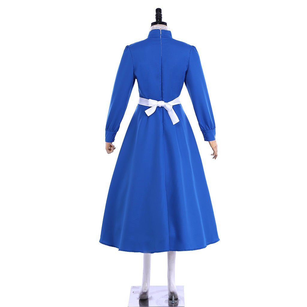 Plus Size Howl's Moving Castle Sophie Hatter Blue Dress Cosplay Costume - Authentic Anime Outfit-Astricos