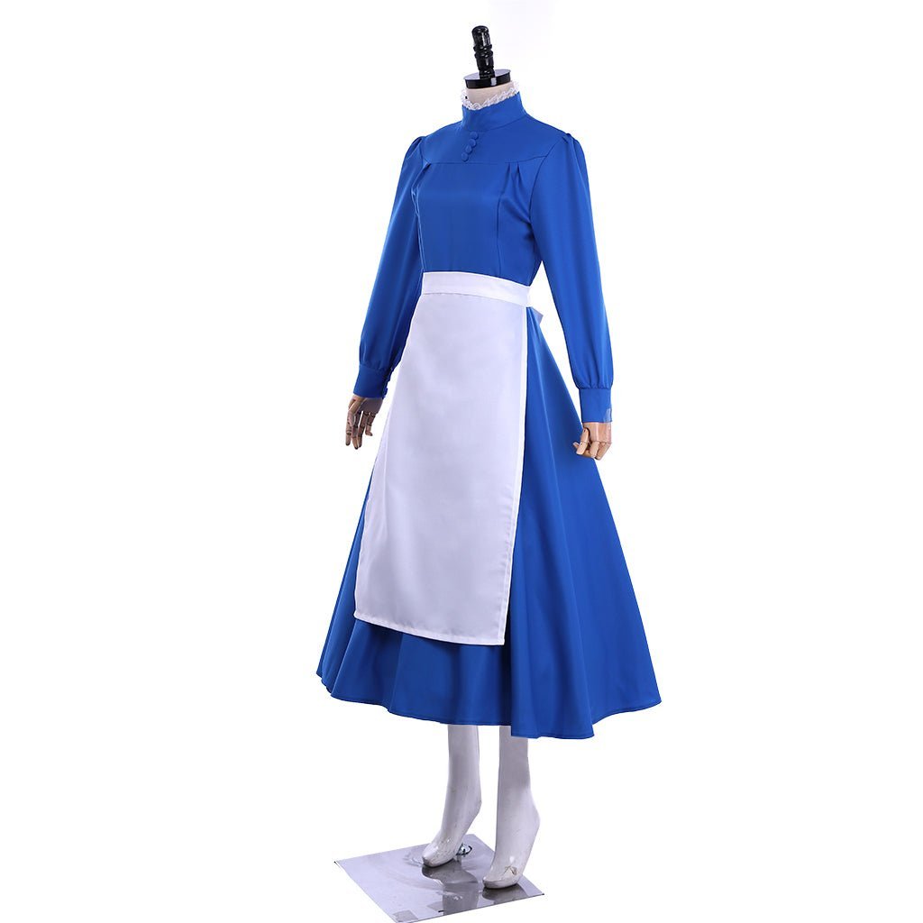 Plus Size Howl's Moving Castle Sophie Hatter Blue Dress Cosplay Costume - Authentic Anime Outfit-Astricos