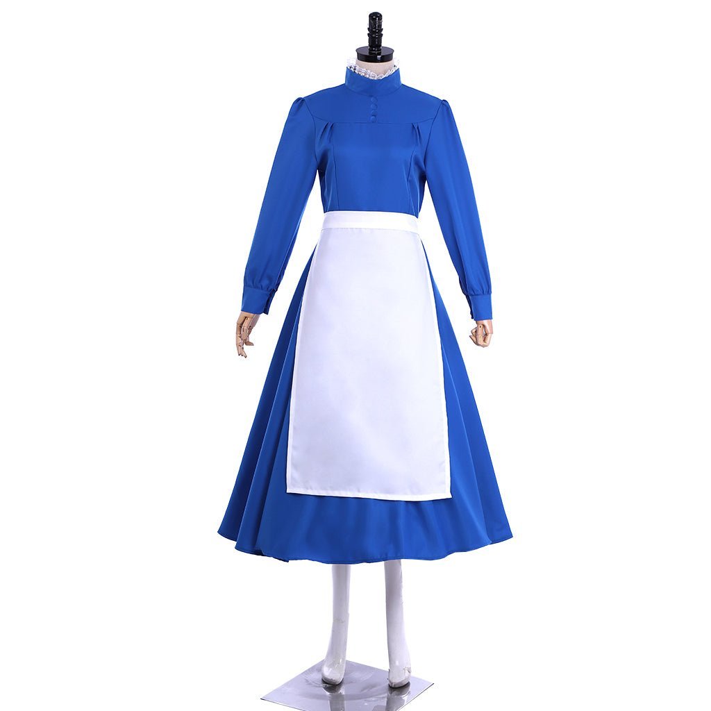 Plus Size Howl's Moving Castle Sophie Hatter Blue Dress Cosplay Costume - Authentic Anime Outfit-Astricos