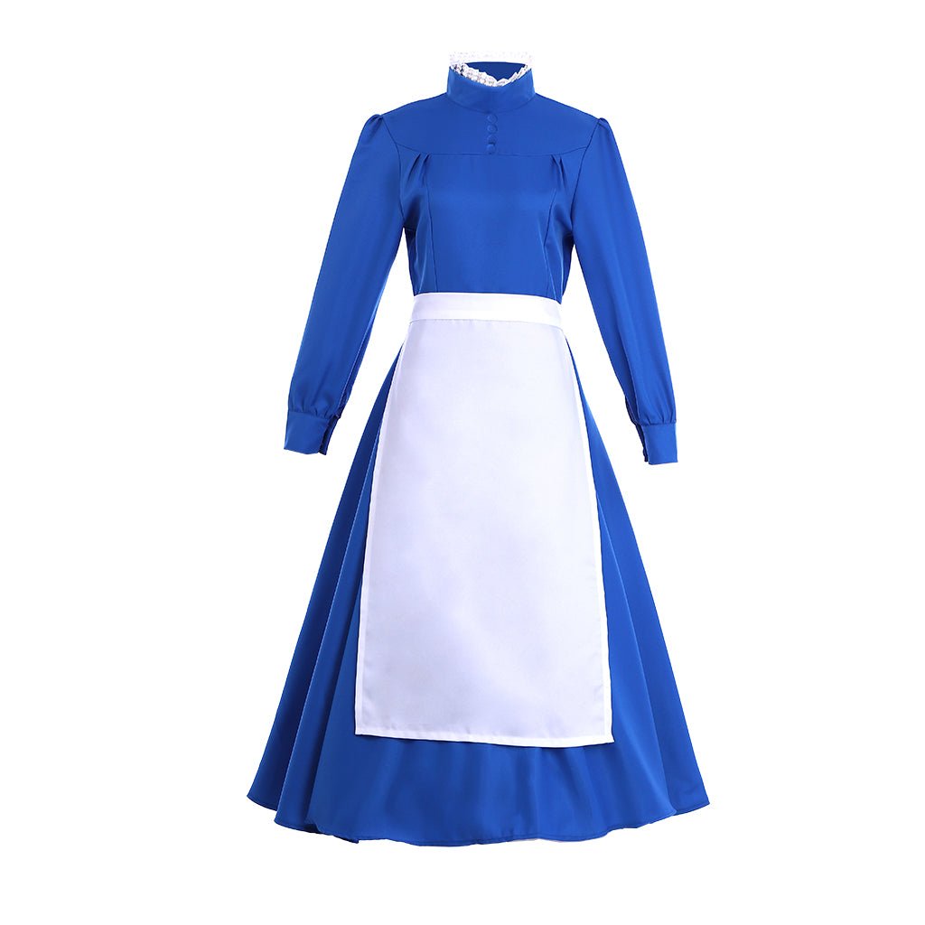 Plus Size Howl's Moving Castle Sophie Hatter Blue Dress Cosplay Costume - Authentic Anime Outfit-Astricos