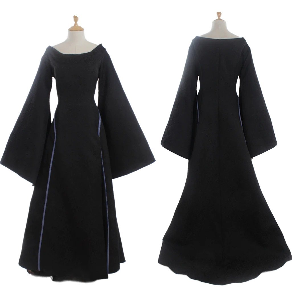 Plus Size Renaissance Festival Costume - Elegant Long Sleeve Fall Dress-Astricos