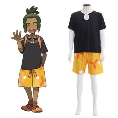 Authentic PM Sun and Moon Hau Cosplay Costume - Perfect for Anime and Pokémon Fans-Astricos