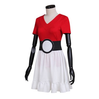 Pokémon Ball Red Dress Cosplay Costume - Unique Anime Inspired Outfit-Astricos