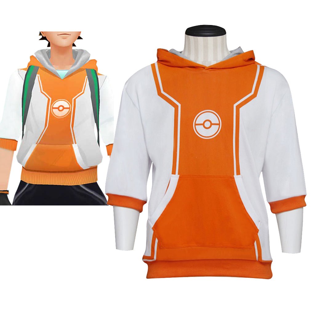 Pokemon Go Trainer Orange Hoodie Cosplay Costume - Official Style | Astricos-Astricos