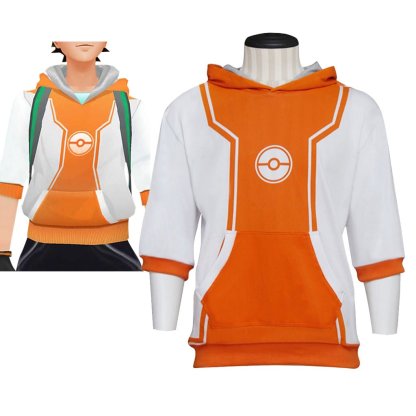 Pokemon Go Trainer Orange Hoodie Cosplay Costume - Official Style | Astricos-Astricos