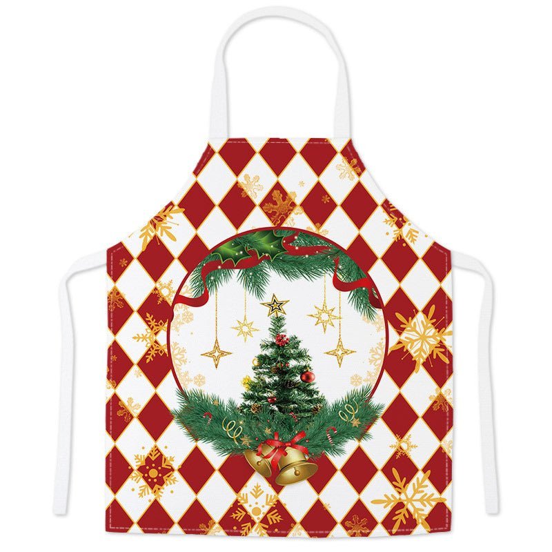 Festive Christmas Santa Claus Printed Apron - Perfect Holiday Gift for Adults & Kids-Astricos