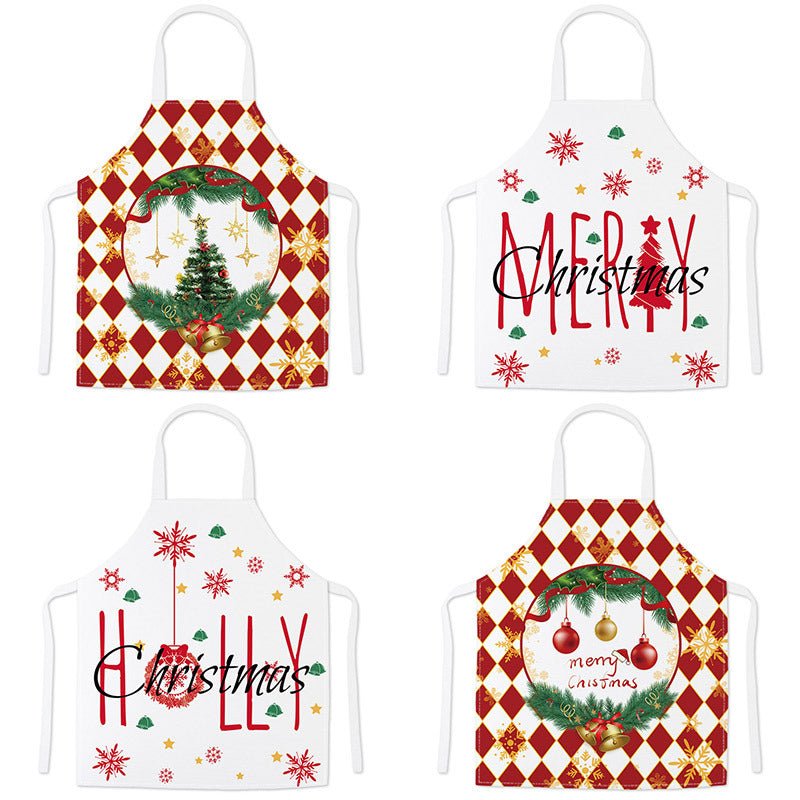 Festive Christmas Santa Claus Printed Apron - Perfect Holiday Gift for Adults & Kids-Astricos