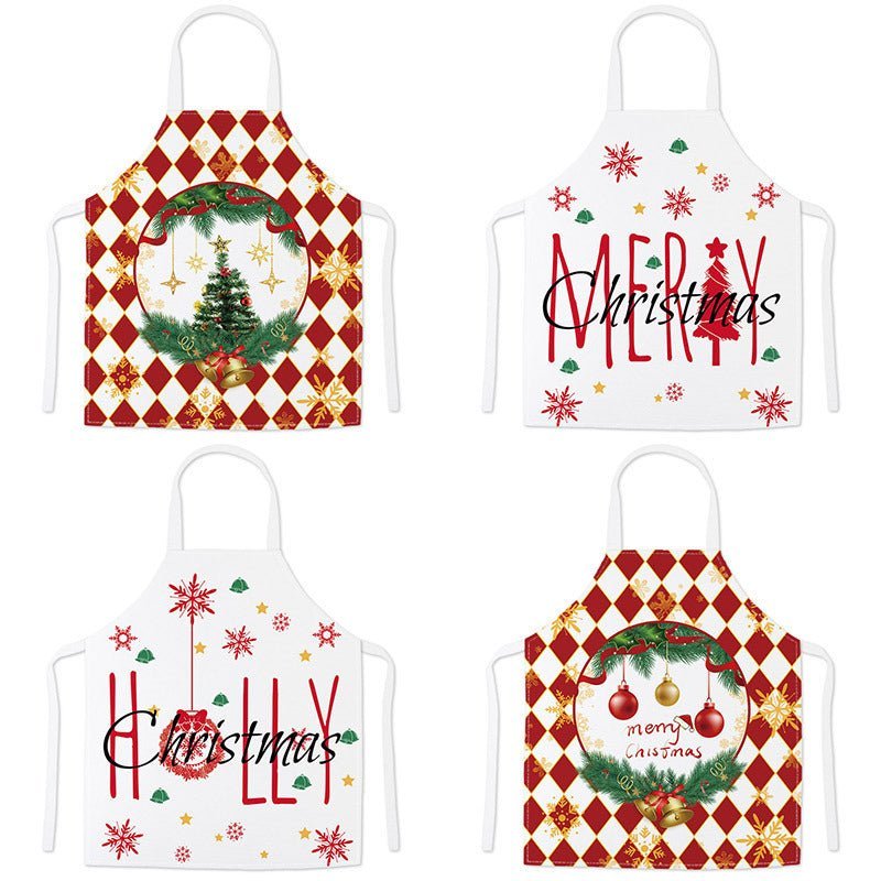 Festive Christmas Santa Claus Printed Apron - Perfect Holiday Gift for Adults & Kids-Astricos