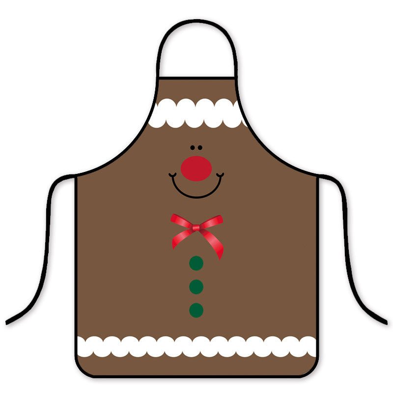 Korean Fashion Christmas Waterproof Apron - Stylish Kitchen & Hot Pot Shop Essential-Astricos