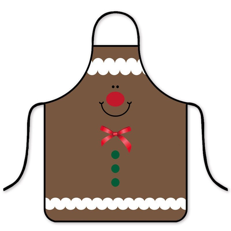 Korean Fashion Christmas Waterproof Apron - Stylish Kitchen & Hot Pot Shop Essential-Astricos