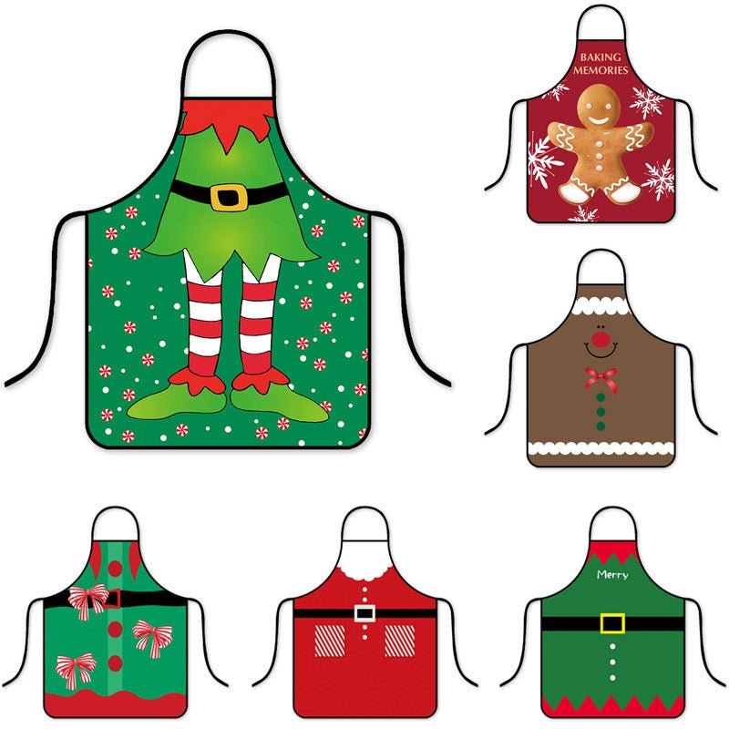 Korean Fashion Christmas Waterproof Apron - Stylish Kitchen & Hot Pot Shop Essential-Astricos