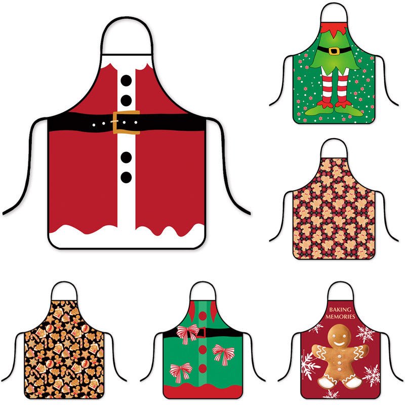 Korean Fashion Christmas Waterproof Apron - Stylish Kitchen & Hot Pot Shop Essential-Astricos