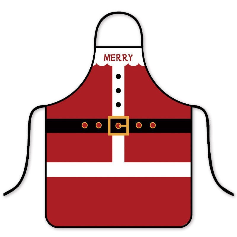 Korean Fashion Christmas Waterproof Apron - Stylish Kitchen & Hot Pot Shop Essential-Astricos