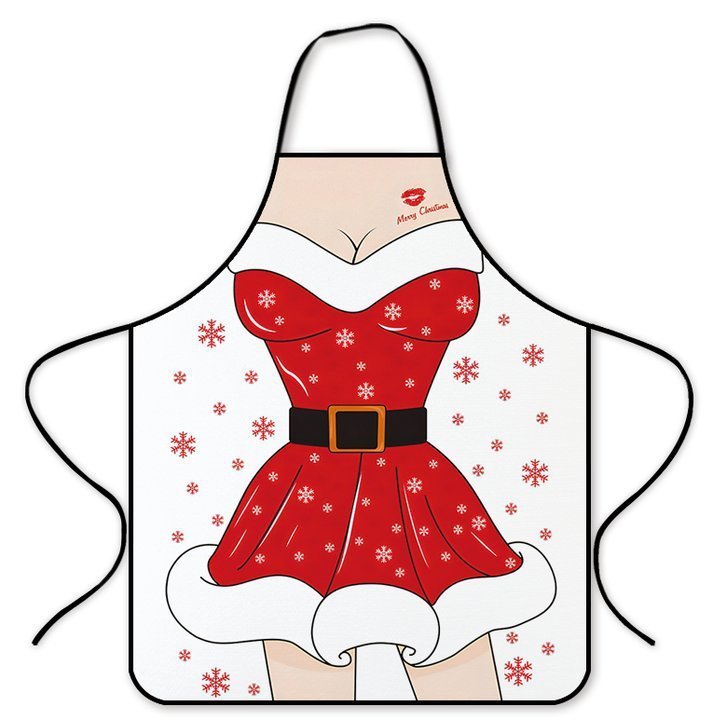 Korean Fashion Christmas Waterproof Apron - Stylish Kitchen & Hot Pot Shop Essential-Astricos