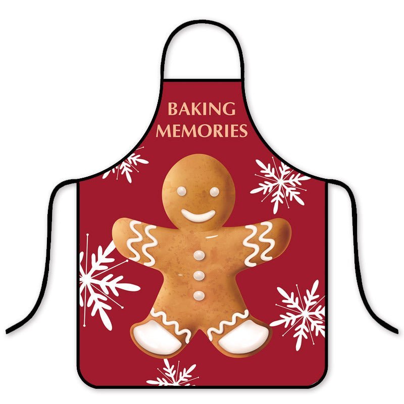 Korean Fashion Christmas Waterproof Apron - Stylish Kitchen & Hot Pot Shop Essential-Astricos