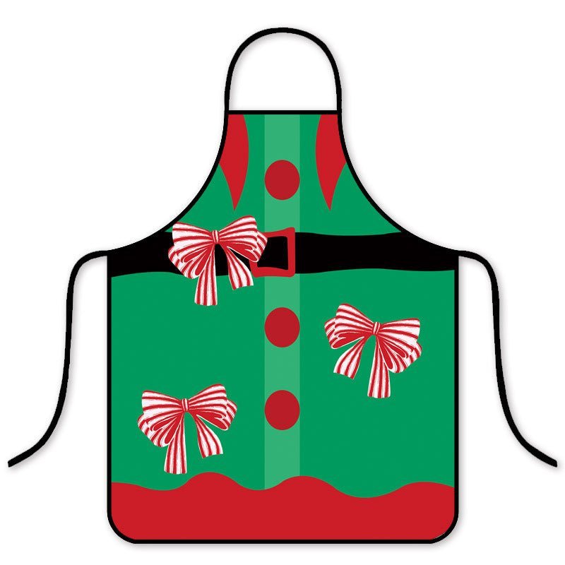 Korean Fashion Christmas Waterproof Apron - Stylish Kitchen & Hot Pot Shop Essential-Astricos