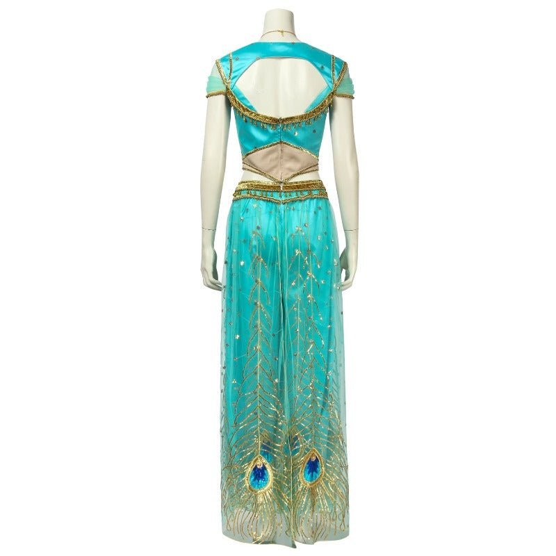Princess Jasmine Cosplay Costume - Aladdin Inspired Peacock Dress for Adults - Astricos