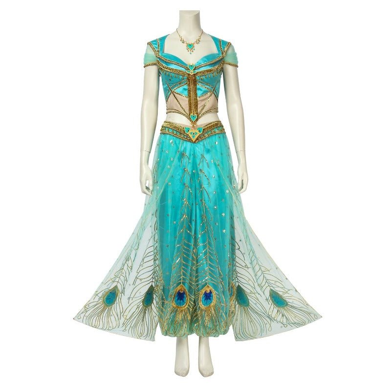 Princess Jasmine Cosplay Costume - Aladdin Inspired Peacock Dress for Adults - Astricos