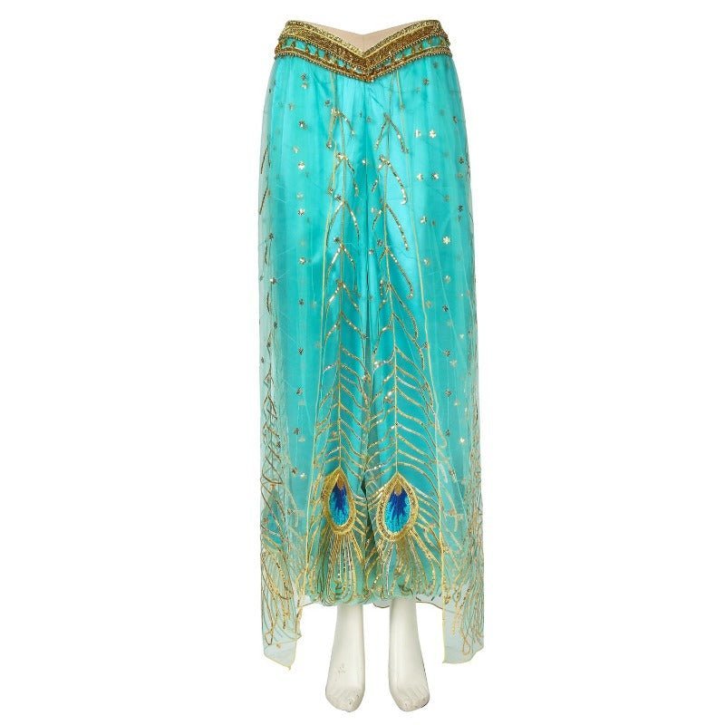 Princess Jasmine Cosplay Costume - Aladdin Inspired Peacock Dress for Adults - Astricos