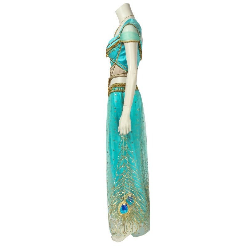 Princess Jasmine Cosplay Costume - Aladdin Inspired Peacock Dress for Adults - Astricos