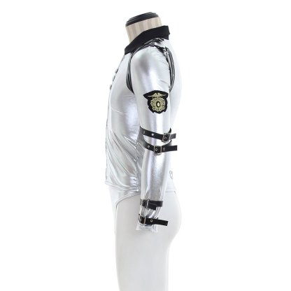 Punk MJ Michael Jackson Classic BAD Tour Silver Shine Bodysuit Jacket - Astricos Cosplay Costumes-Astricos