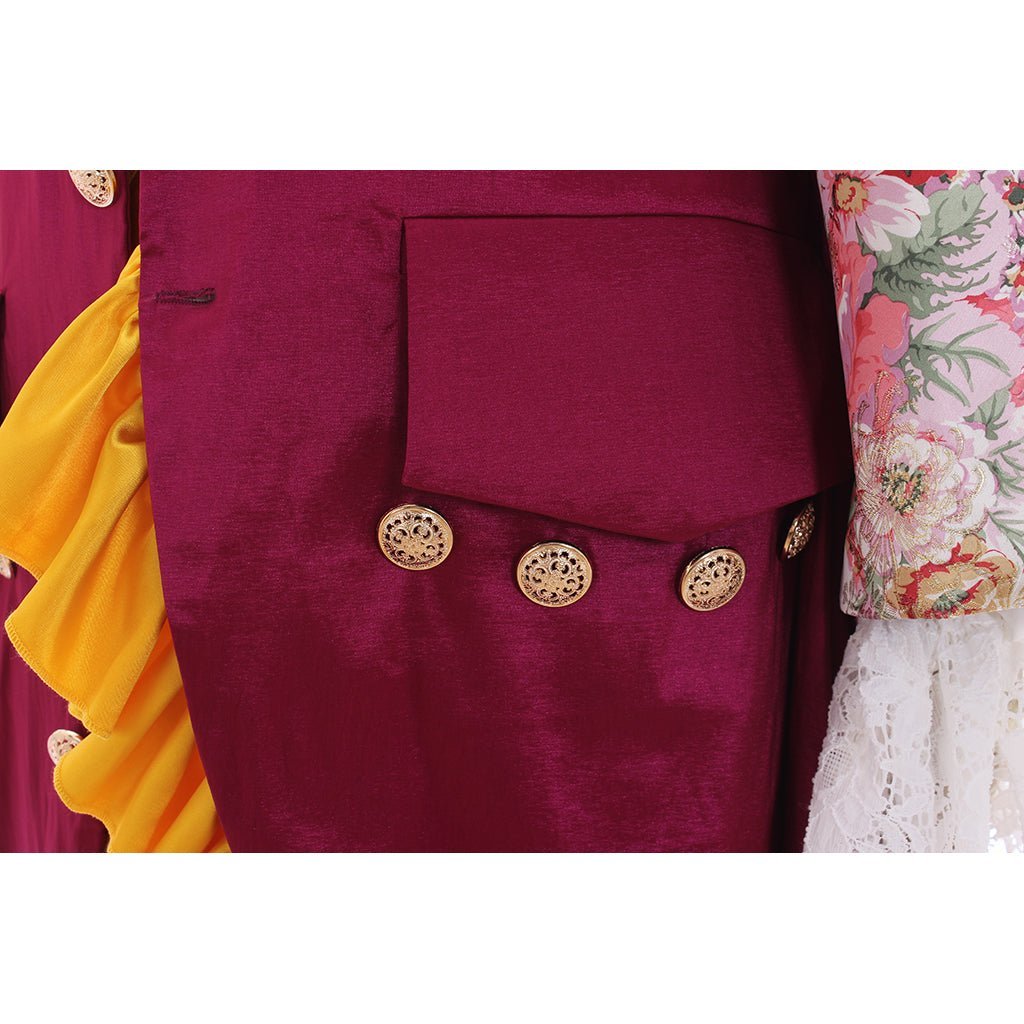 Elegant Purple Red Rococo Baroque Men’s Medieval Costume for Cosplay, Weddings & Parties-Astricos