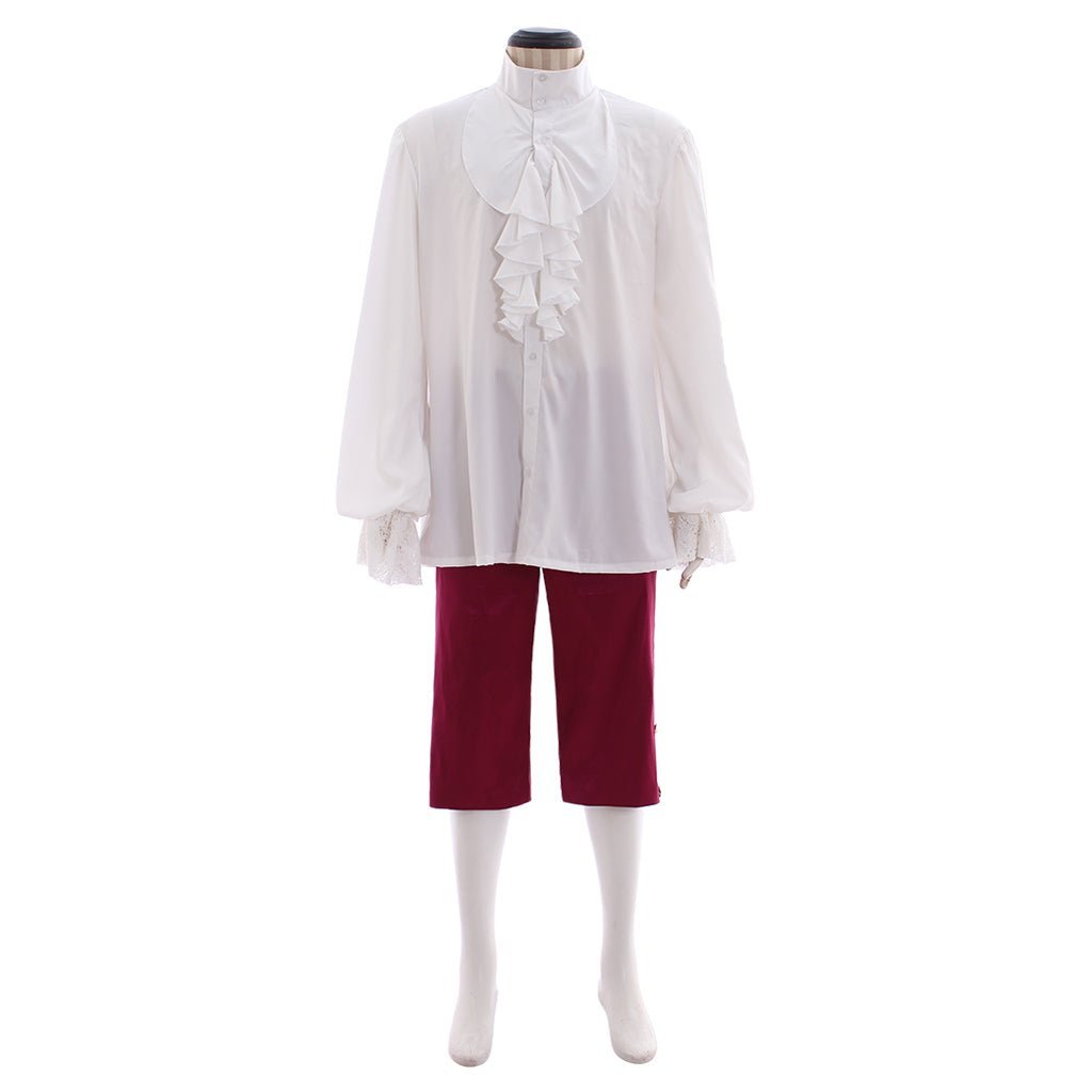 Elegant Purple Red Rococo Baroque Men’s Medieval Costume for Cosplay, Weddings & Parties-Astricos