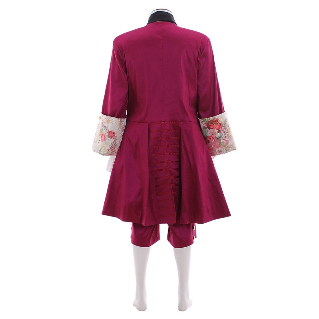 Elegant Purple Red Rococo Baroque Men’s Medieval Costume for Cosplay, Weddings & Parties-Astricos