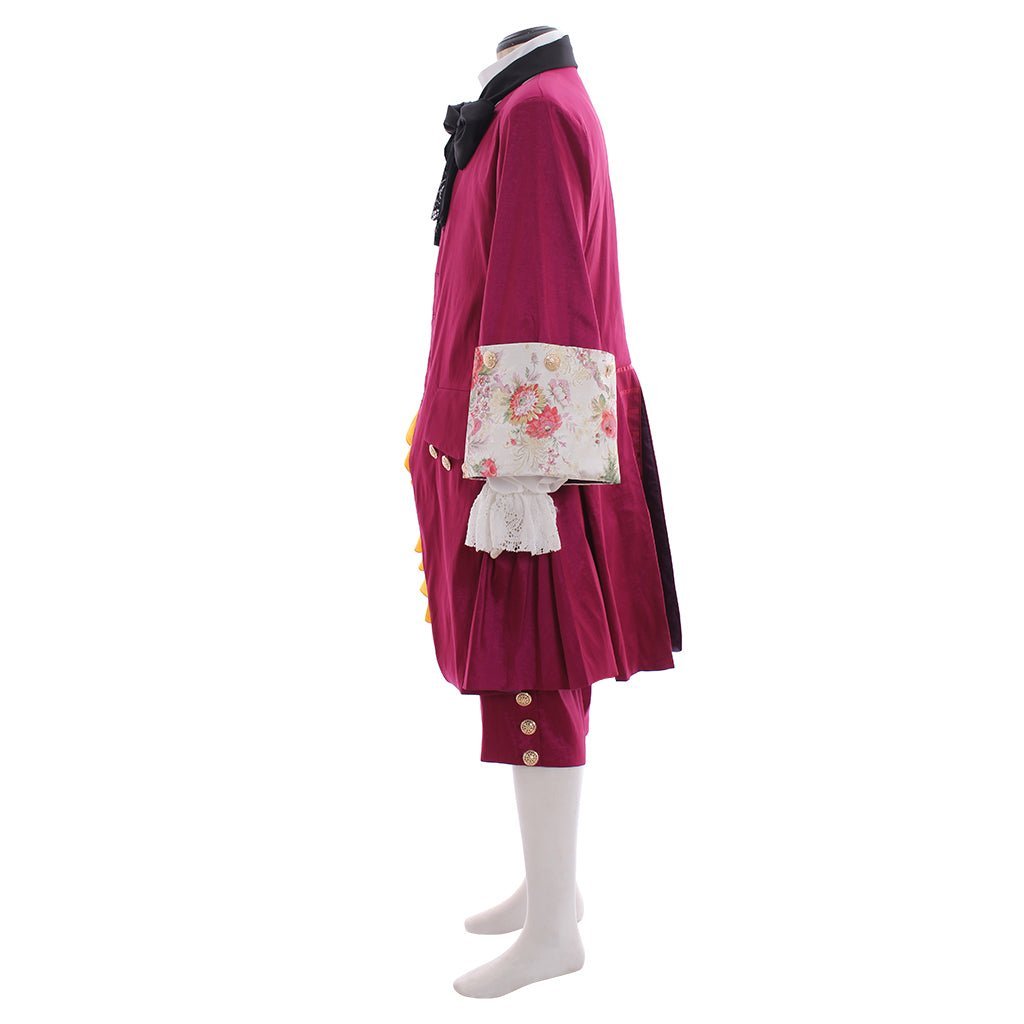 Elegant Purple Red Rococo Baroque Men’s Medieval Costume for Cosplay, Weddings & Parties-Astricos