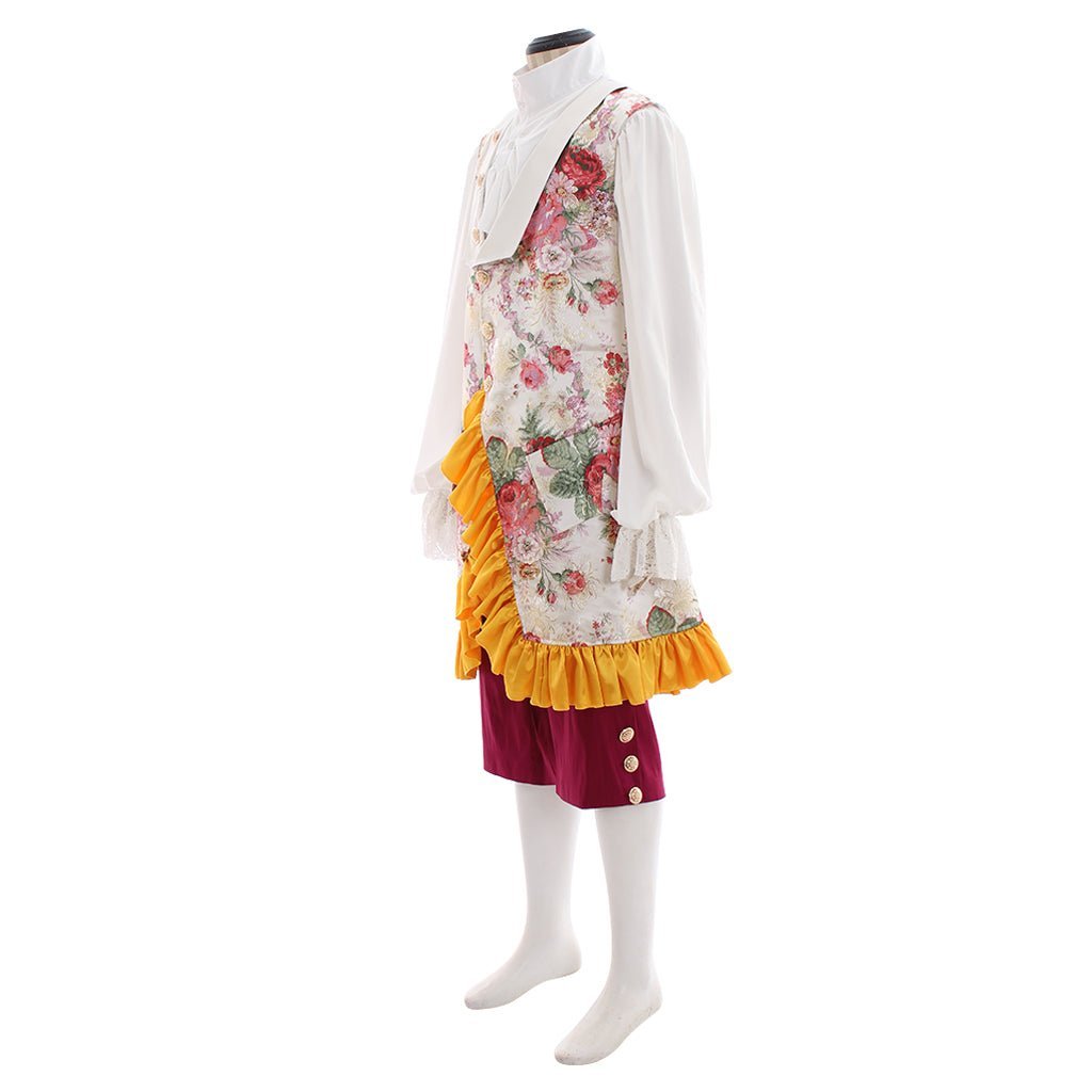 Elegant Purple Red Rococo Baroque Men’s Medieval Costume for Cosplay, Weddings & Parties-Astricos