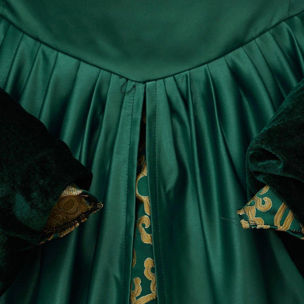 Queen Elizabeth Tudor Green Cosplay Costume - Elegant Historical Inspired Dress-Astricos