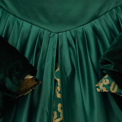 Queen Elizabeth Tudor Green Cosplay Costume - Elegant Historical Inspired Dress-Astricos
