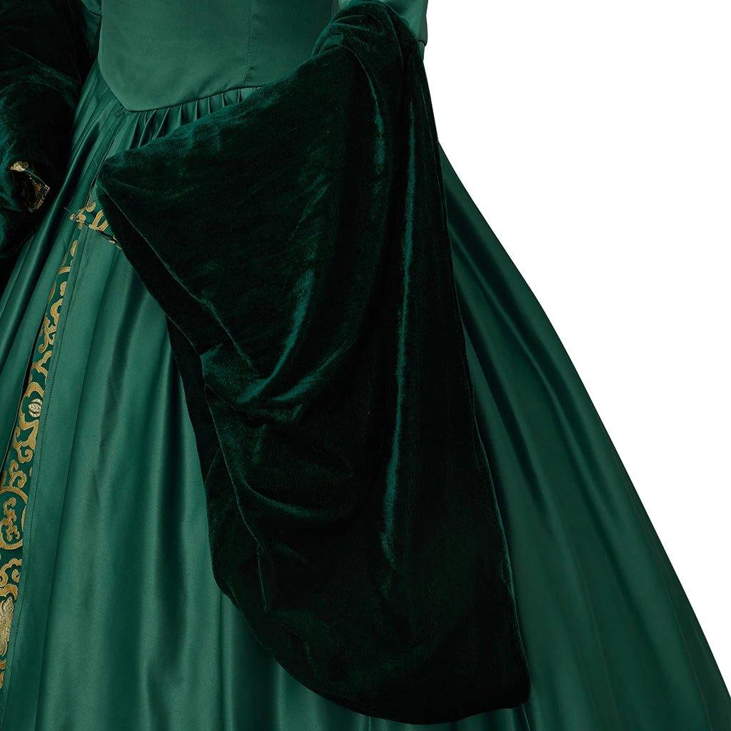 Queen Elizabeth Tudor Green Cosplay Costume - Elegant Historical Inspired Dress-Astricos