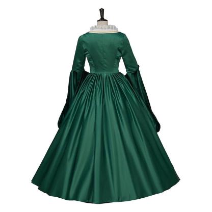 Queen Elizabeth Tudor Green Cosplay Costume - Elegant Historical Inspired Dress-Astricos