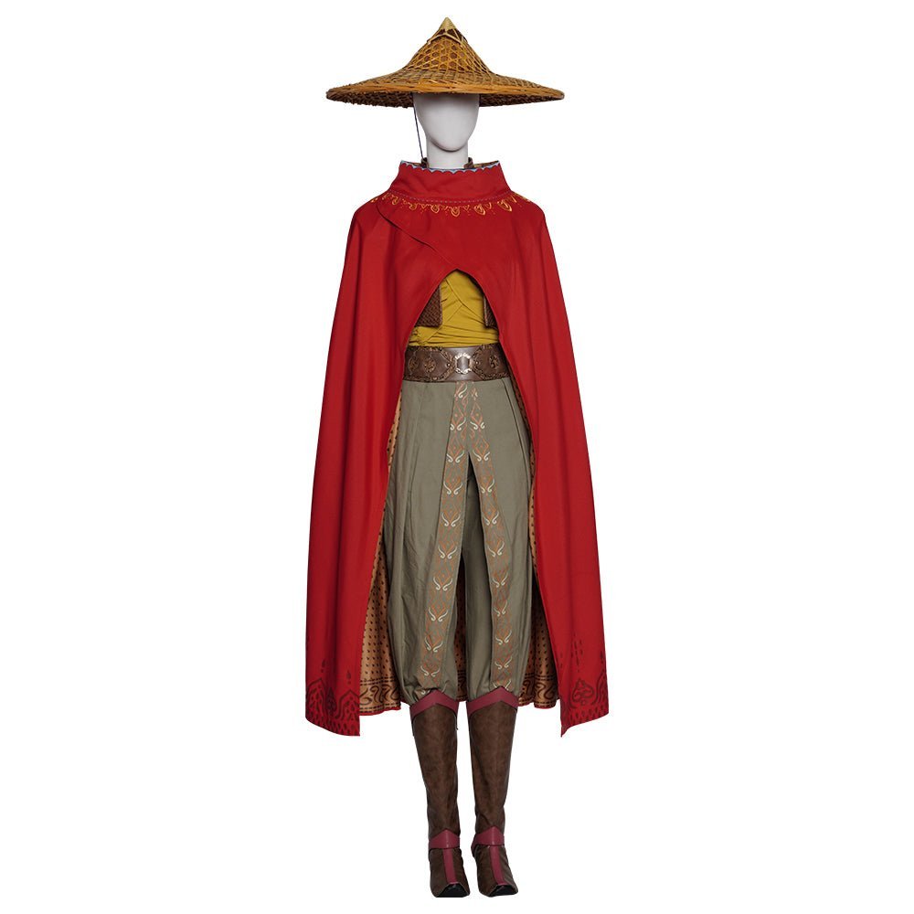 Raya Women's Cosplay Costume – Custom Halloween Outfit with Red Cape - Astricos