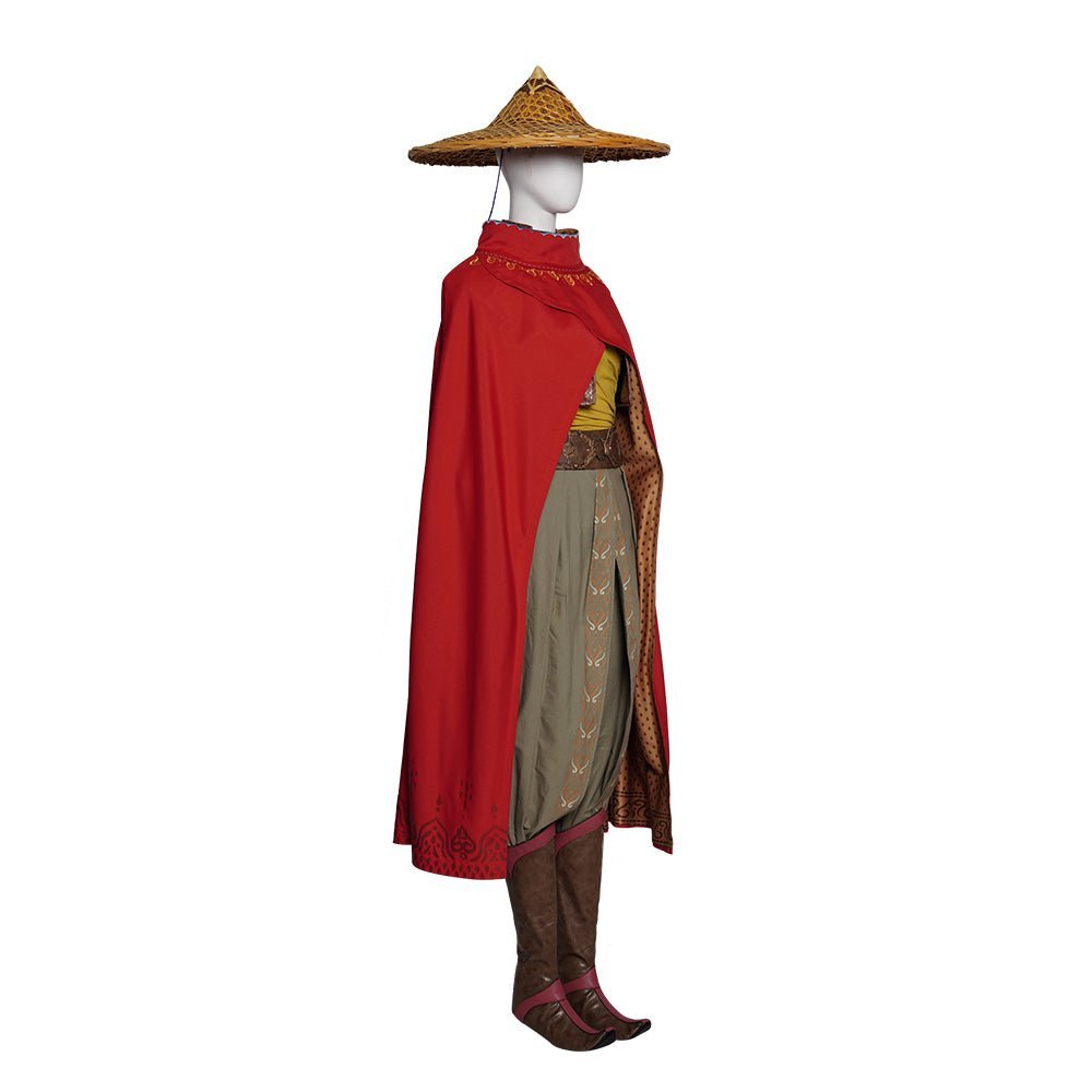 Raya Women's Cosplay Costume – Custom Halloween Outfit with Red Cape - Astricos
