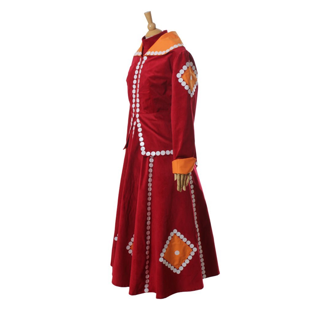 Custom Made Red Dress Adult Lady Tremaine Wicked Stepmother Cosplay Costume-Astricos