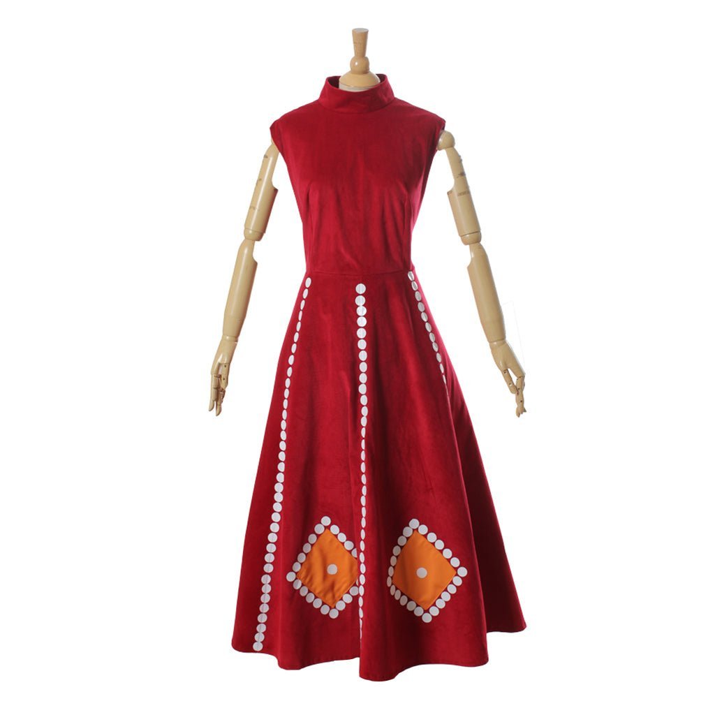Custom Made Red Dress Adult Lady Tremaine Wicked Stepmother Cosplay Costume-Astricos