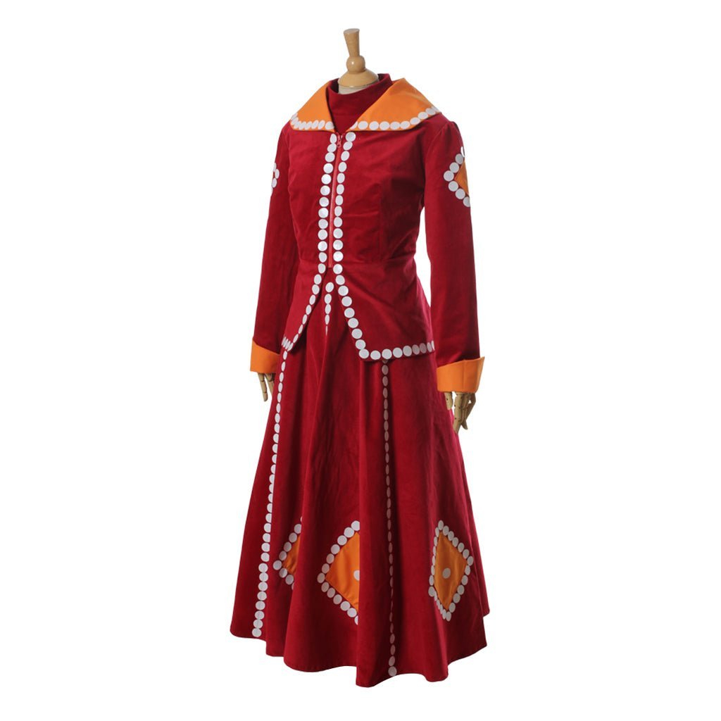 Custom Made Red Dress Adult Lady Tremaine Wicked Stepmother Cosplay Costume-Astricos
