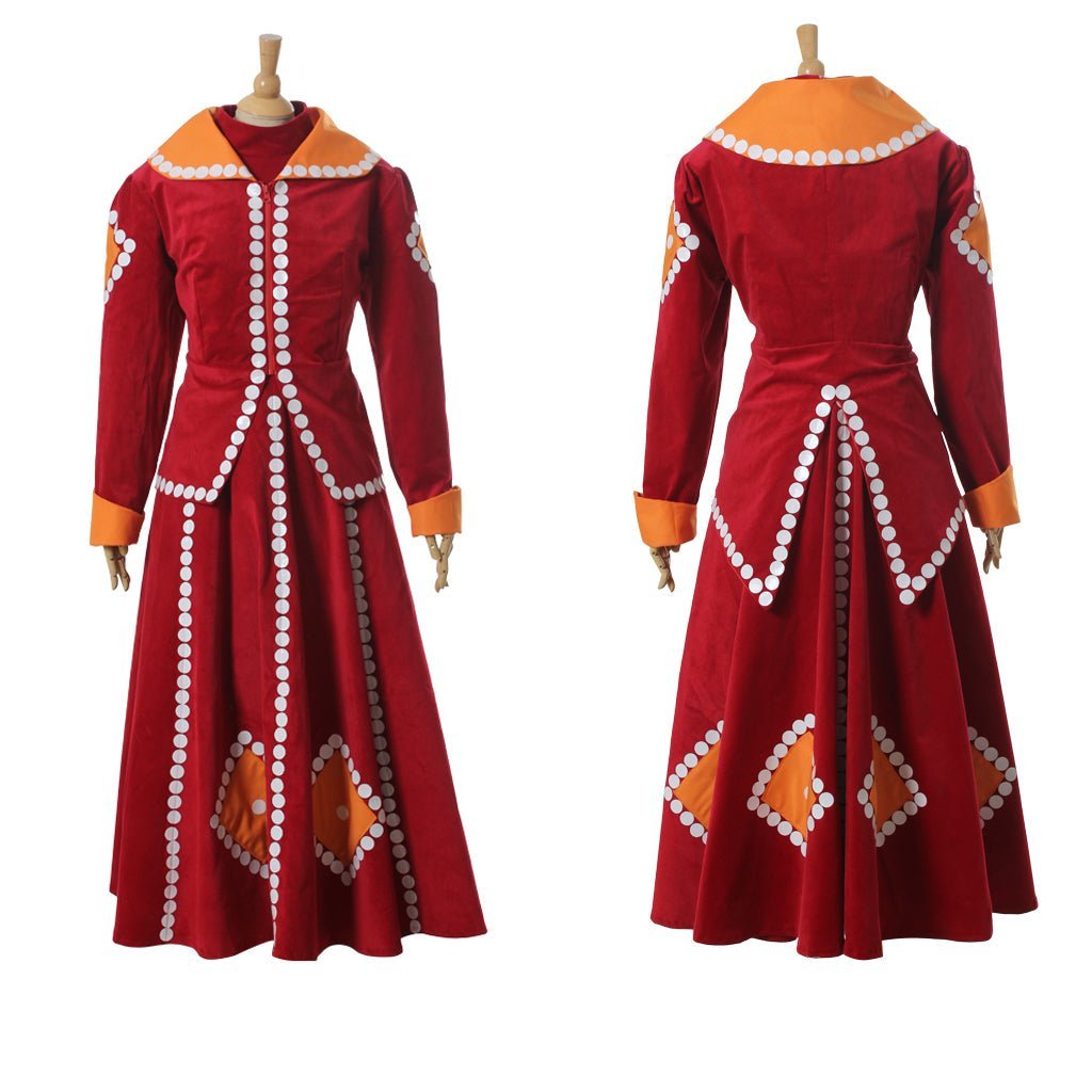 Custom Made Red Dress Adult Lady Tremaine Wicked Stepmother Cosplay Costume-Astricos