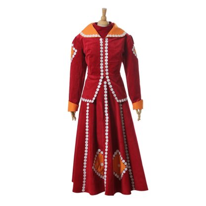 Custom Made Red Dress Adult Lady Tremaine Wicked Stepmother Cosplay Costume-Astricos