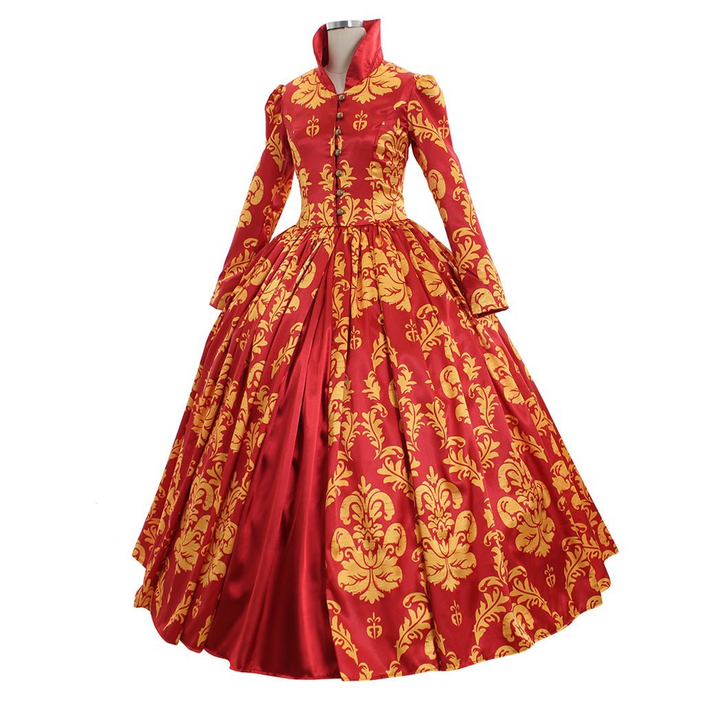 Custom-Made Red Renaissance Medieval Wedding Party Dress | Women’s Ball Gown Dance Costume-Astricos