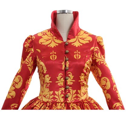 Custom-Made Red Renaissance Medieval Wedding Party Dress | Women’s Ball Gown Dance Costume-Astricos